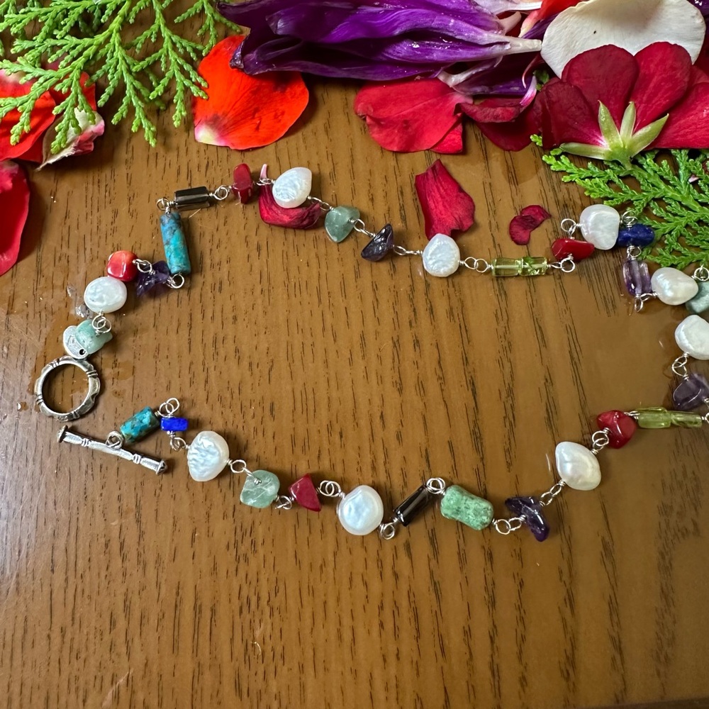 Silpada sterling silver 925 and colorful  Beaded Necklace